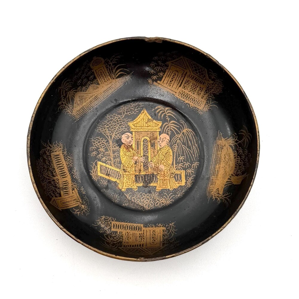 Mini Victorian Chinese Chinoiserie Style Lacquered Bowl